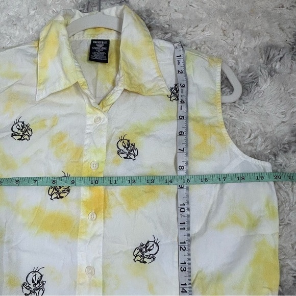 Warner Brothers Tweety Bird Custom Tie-Dye Button Down Top - Picture 9 of 10